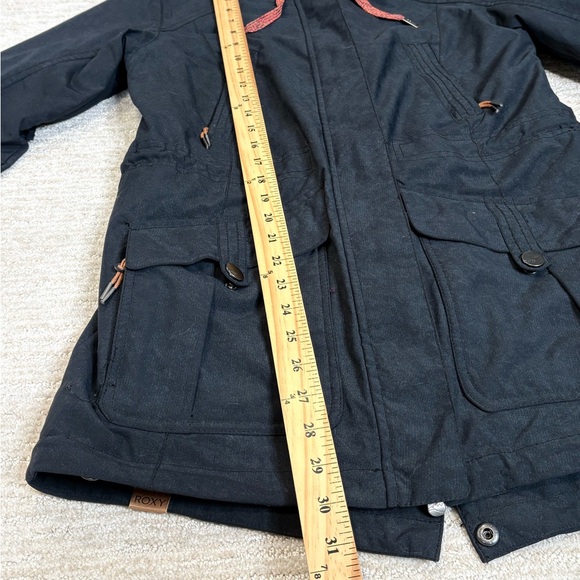 Roxy Womens Tribe DryFlight Jacket Size Small Black Hooded Insulated Ski Parka - Picture 14 of 16